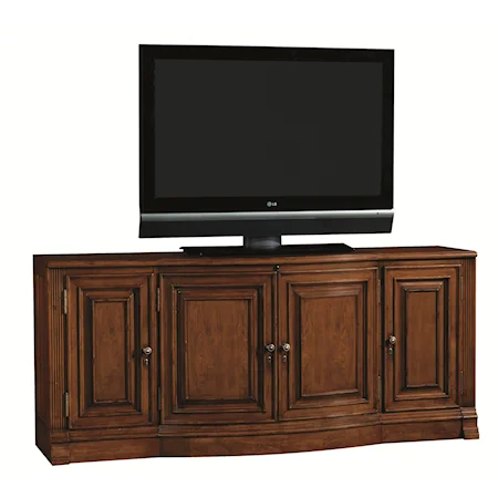 Traditional Media Console with Built-In Electrical Outlets and SmartEye Receiver